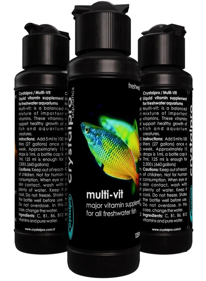 Crystalpro Multi VIT 4.22 Oz - Balanced MultiVitamin Supplement for Freshwater Fish - Healthy Water Conditions for Freshwater Aquariums (125 ml) - Image 2